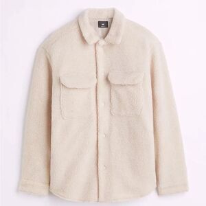 H&M RELAXED FIT FAUX SHEARLING OVERSHIRT